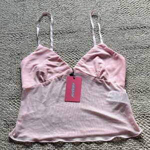 Edikted Pale Pink Sheer Mesh Cami
